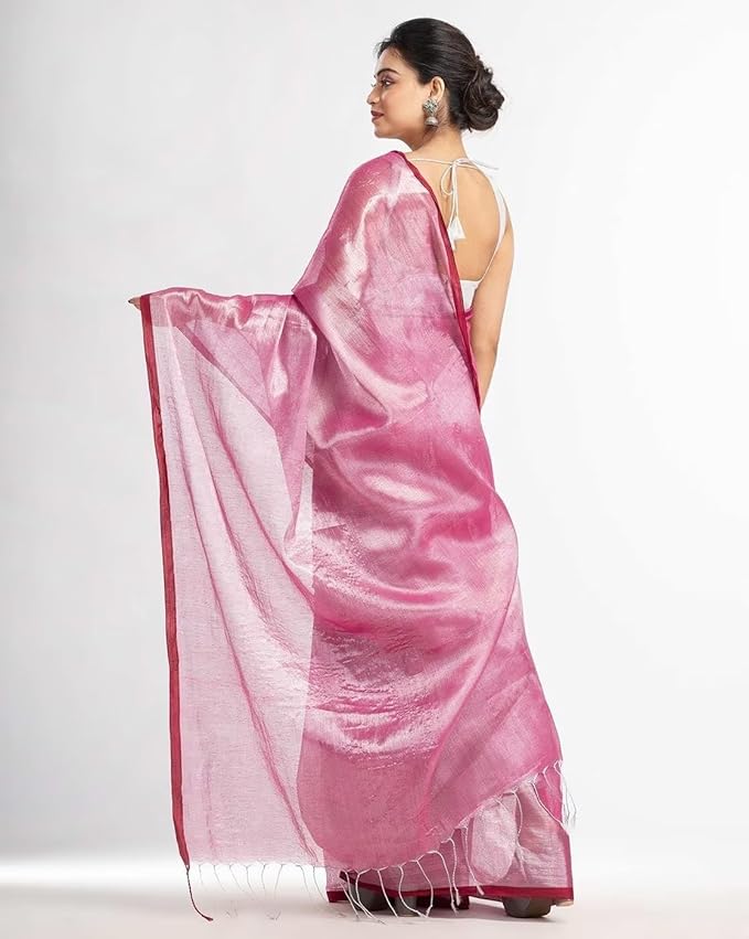 Handloom Pure Tissue Linen Saree