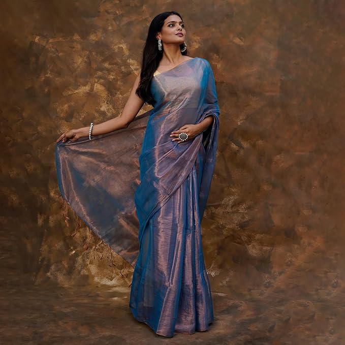 Handloom Pure Tissue Linen Saree