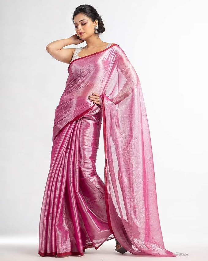 Handloom Pure Tissue Linen Saree