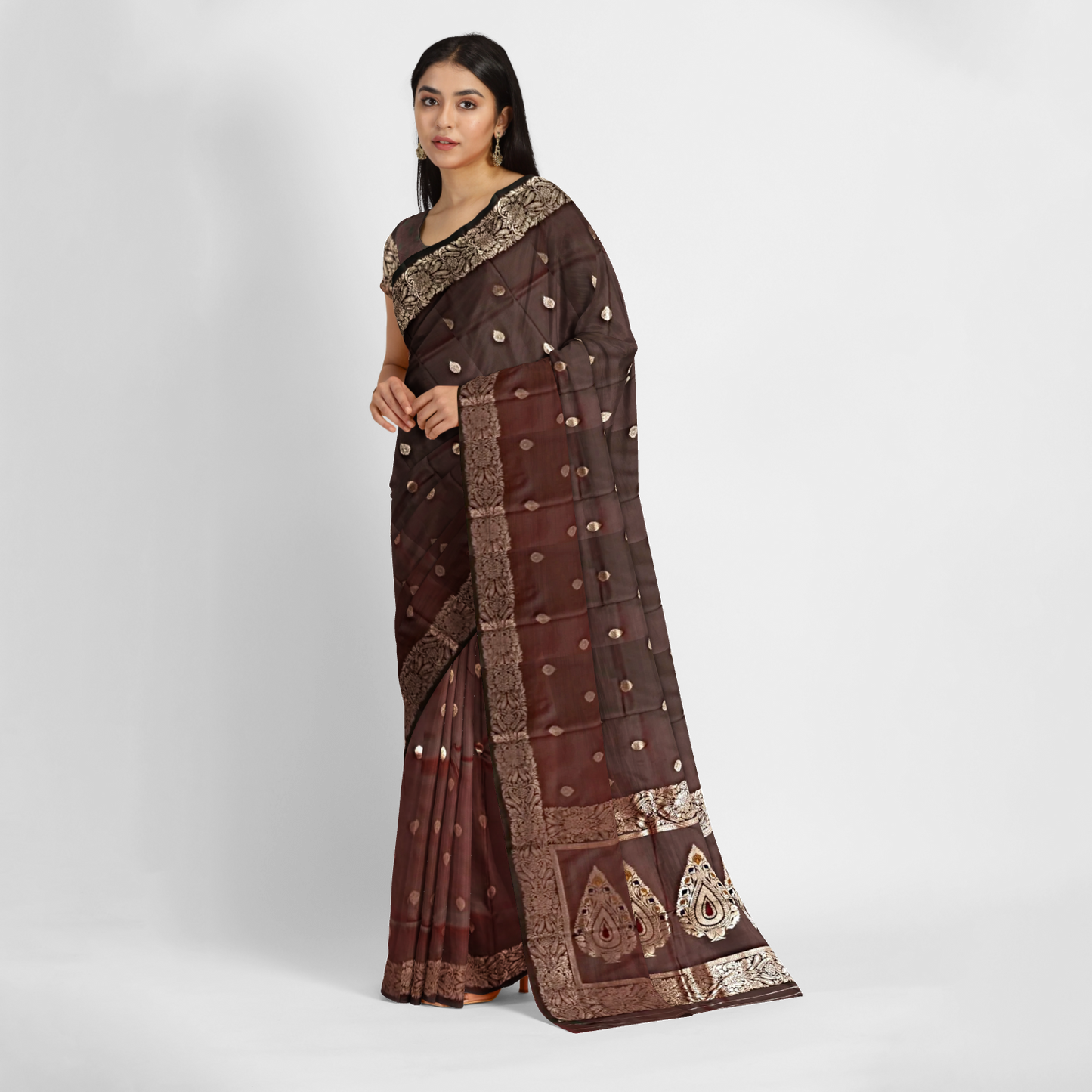Kanjivaram Silk Dual Tone with Traditional Border Soft Silk Body Butta