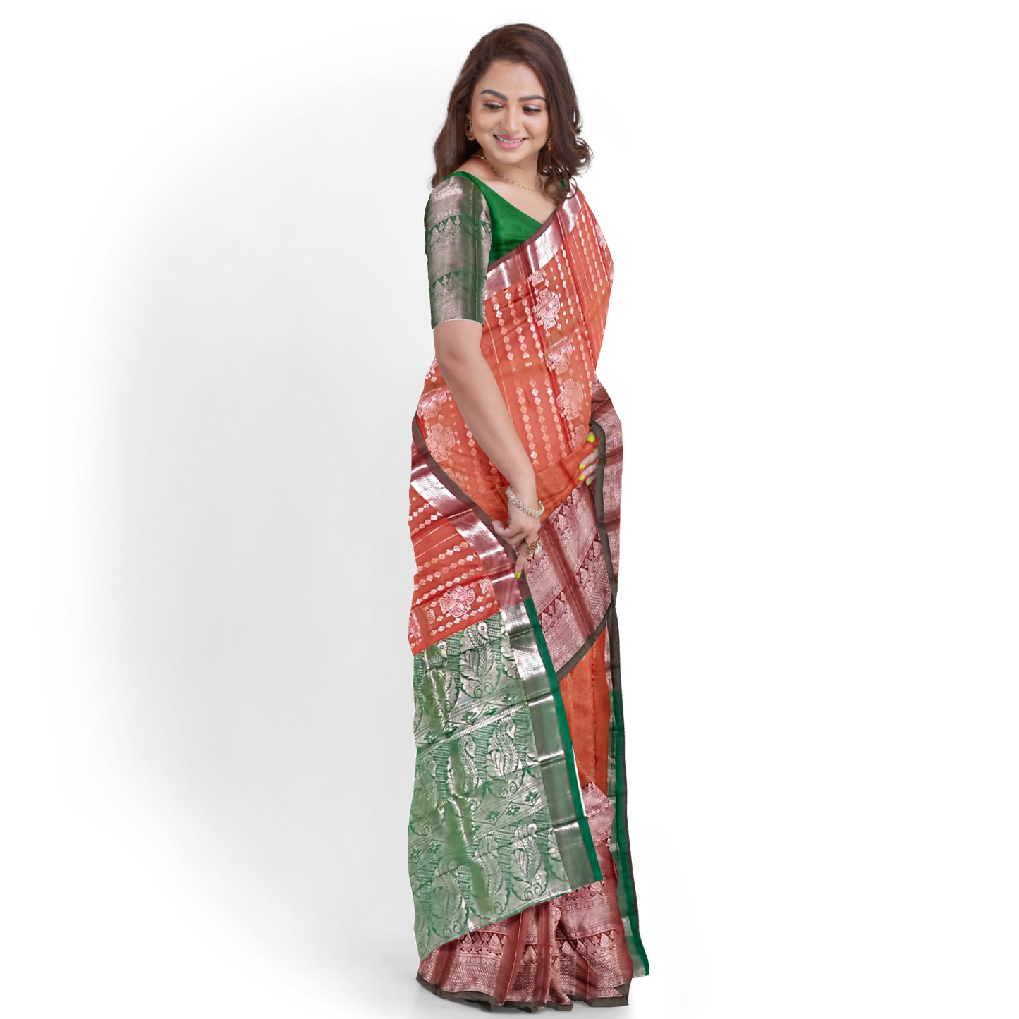 Art Silk with Traditional Border, Zari Work