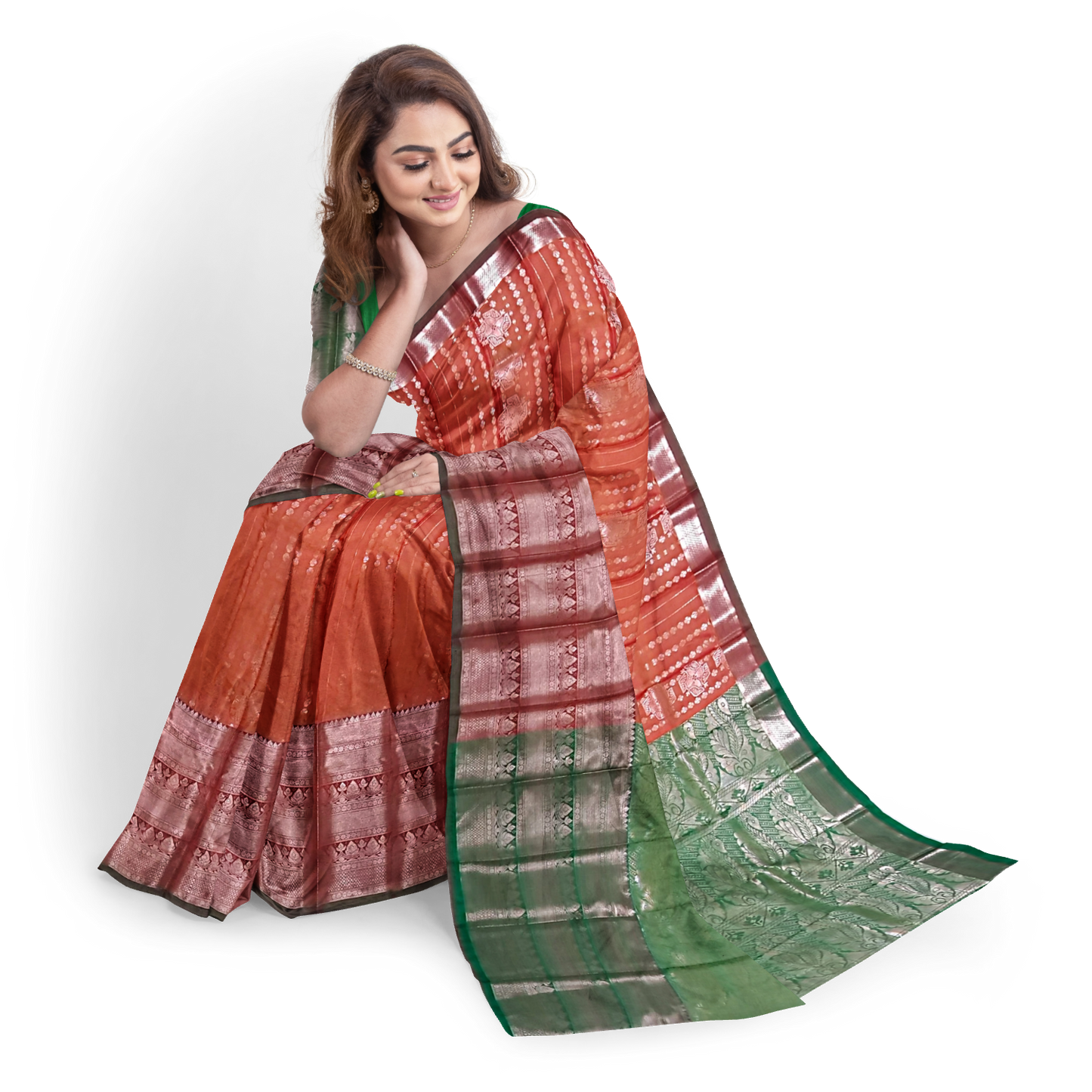 Art Silk with Traditional Border, Zari Work