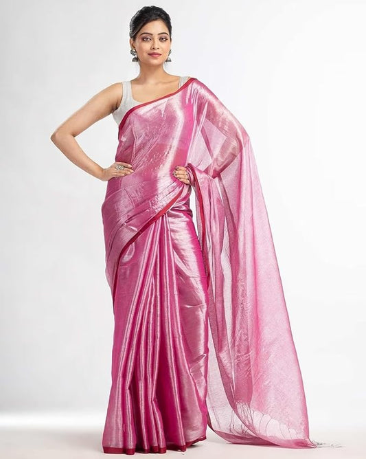 Handloom Pure Tissue Linen Saree