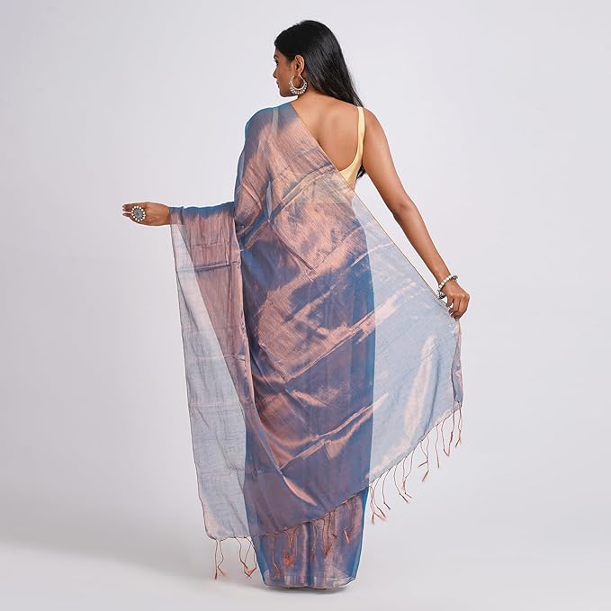 Handloom Pure Tissue Linen Saree