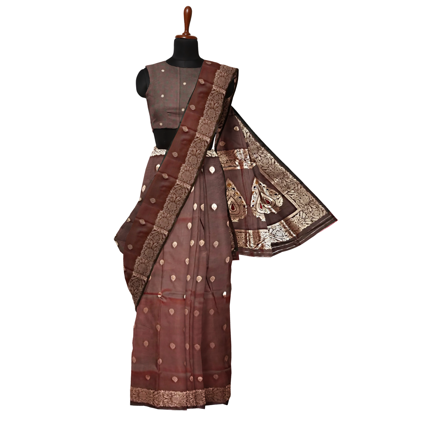 Kanjivaram Silk Dual Tone with Traditional Border Soft Silk Body Butta